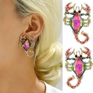 "Petet" Scorpion Glass Dangle Lux Earrings